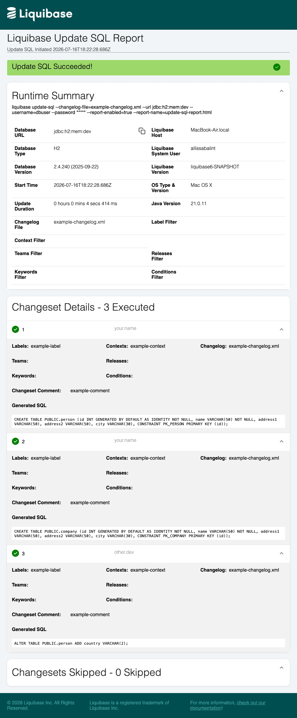 Update SQL report 5.2.2