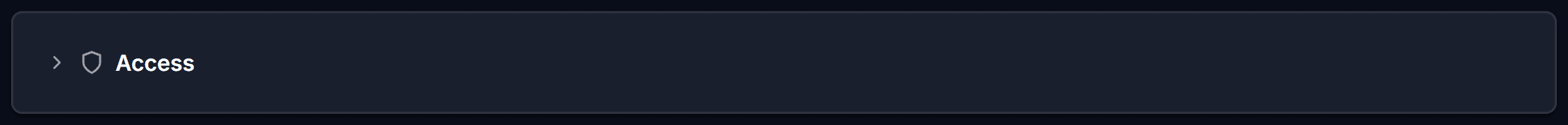 The collapsed Access section on a changelog page