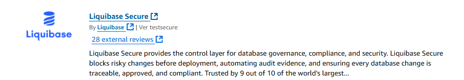 5.0 Secure Purchase Liquibase Secure with AWS step 2 (secure screenshot)