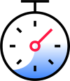 Simplified icon of a stopwatch